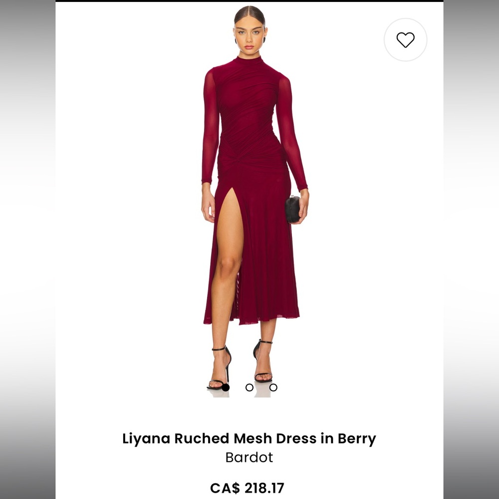 Bardot Liyana Ruched Mesh Dress in Red